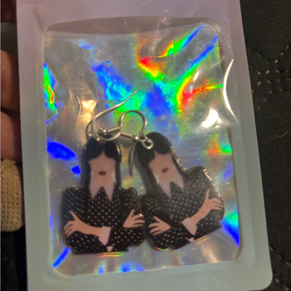 Black and White Wednesday Character Earrings